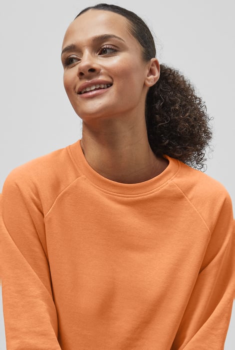 Orange Raw Edge Sweatshirt