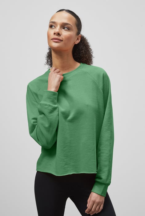 Green Raw Edge Sweatshirt