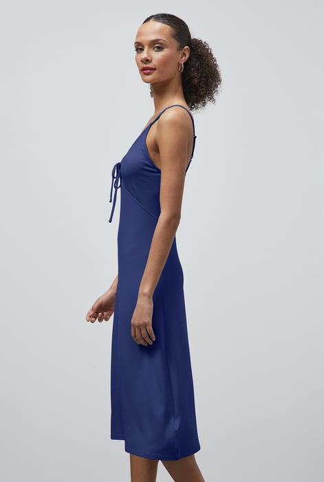 Navy Strappy V-Neck Jersey Dress