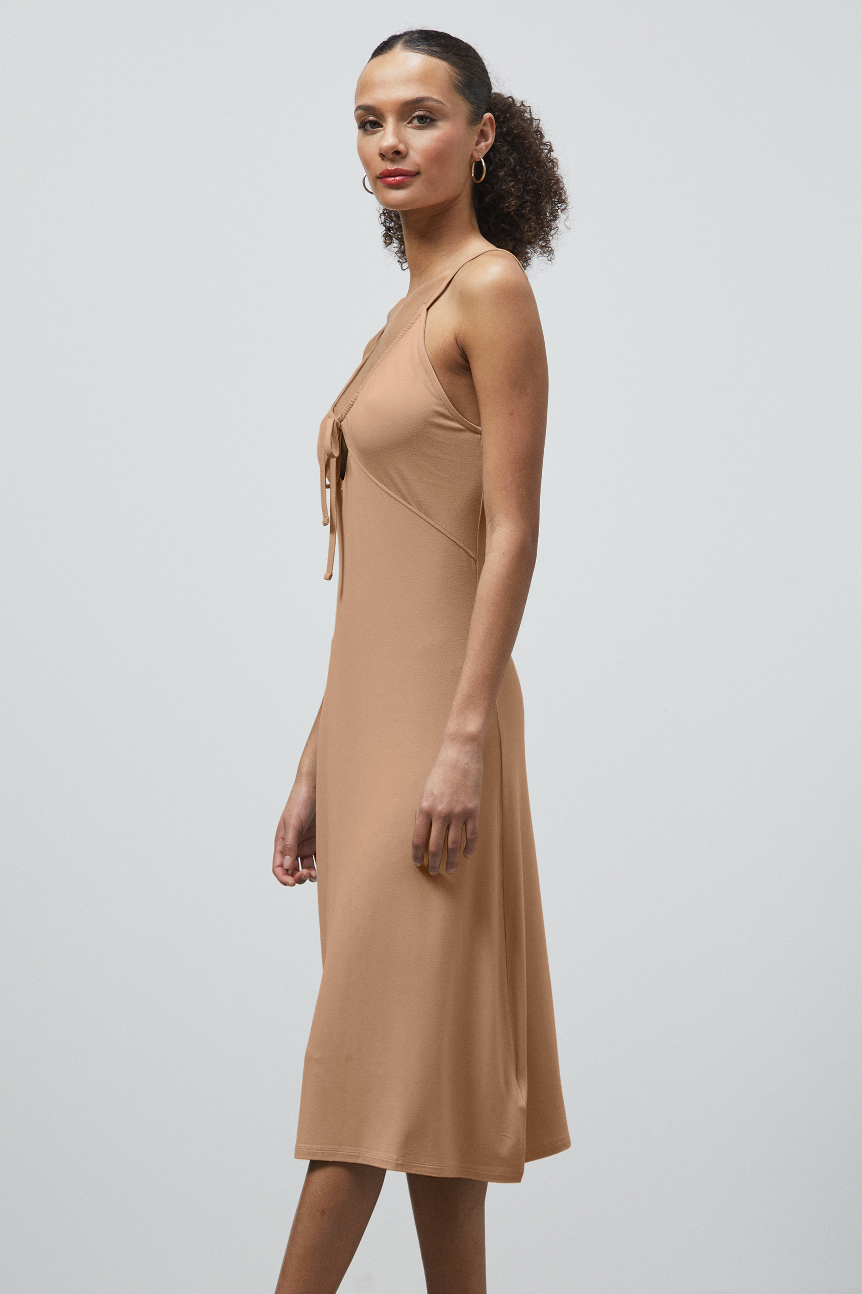 Strappy V-Neck Jersey Dress