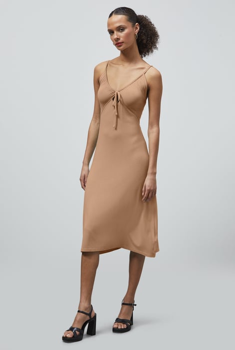 Green Strappy V-Neck Jersey Dress