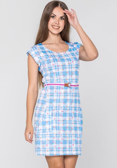Belted Printed Jersey Dress
