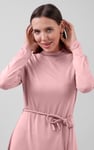 Mock Neck Tie-Belt Mini Dress
