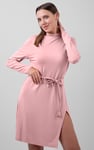 Mock Neck Tie-Belt Mini Dress