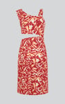 Women's Printed Midi Dress with Cut-Out Detail