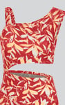 Women's Printed Midi Dress with Cut-Out Detail