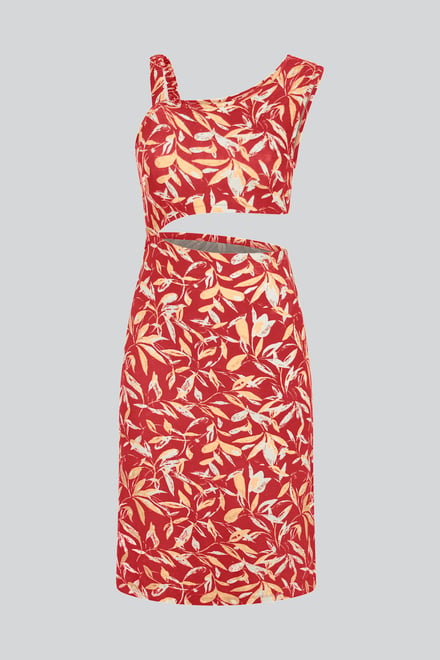 Women's Printed Midi Dress with Cut-Out Detail