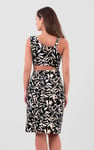 Women's Printed Midi Dress with Cut-Out Detail
