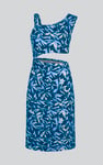 Women's Printed Midi Dress with Cut-Out Detail