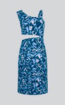 Women's Printed Midi Dress with Cut-Out Detail