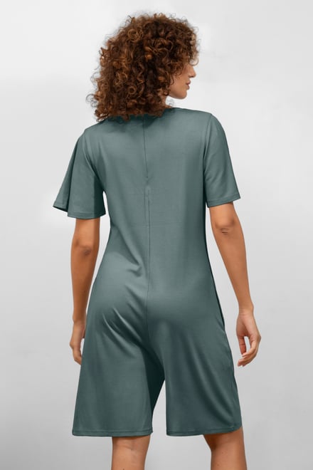 Bell Sleeve Textured Rib Playsuit