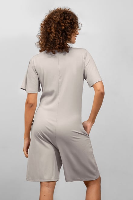 Bell Sleeve Textured Rib Playsuit