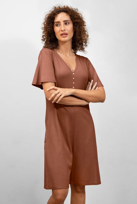 Silver Bell Sleeve Textured Rib Playsuit