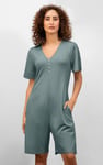 Bell Sleeve Textured Rib Playsuit