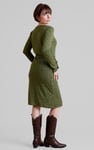Slim Fit V-Neck Dot Printed Dress