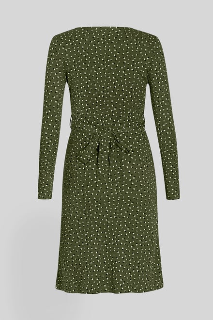 Slim Fit V-Neck Dot Printed Dress