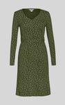 Slim Fit V-Neck Dot Printed Dress