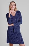 Slim Fit V-Neck Dot Printed Dress