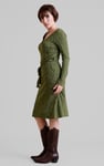 Slim Fit V-Neck Dot Printed Dress
