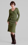 Slim Fit V-Neck Dot Printed Dress