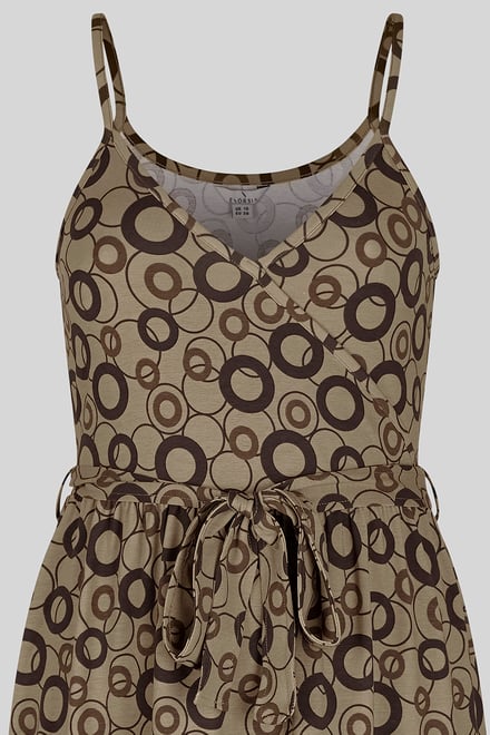Geo Printed Jersey Wrap Front Maxi Dress