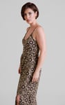 Geo Printed Jersey Wrap Front Maxi Dress