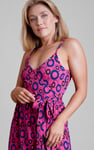 Geo Printed Jersey Wrap Front Maxi Dress