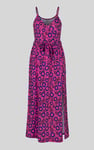 Geo Printed Jersey Wrap Front Maxi Dress