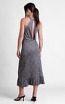 Tiles Print Halter Neck Midi Jersey Dress