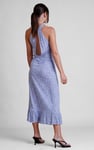 Tiles Print Halter Neck Midi Jersey Dress
