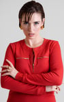 Women's Half Zip Mini Jersey Dress