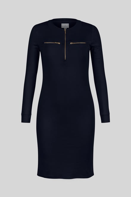 Women's Half Zip Mini Jersey Dress