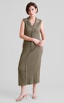 Brooke Sleeveless Contrast Rib Jersey Dress