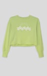 Raw Edge Chest Print Sweatshirt