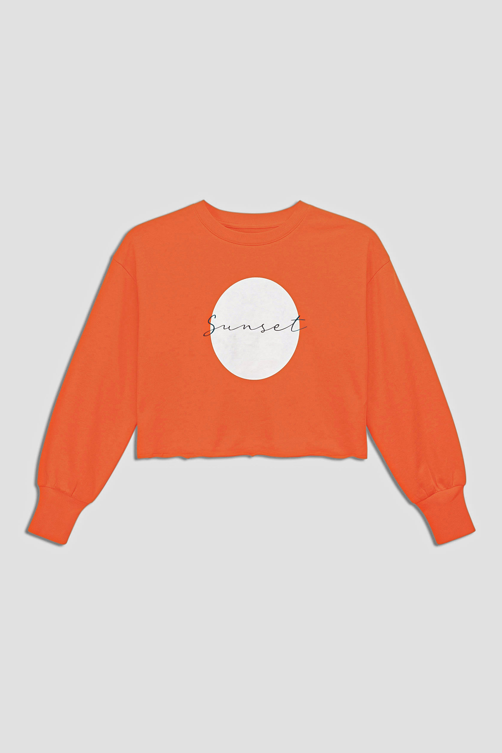 Raw Edge Chest Print Sweatshirt