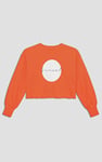 Raw Edge Chest Print Sweatshirt