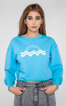 Raw Edge Chest Print Sweatshirt