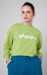 Raw Edge Chest Print Sweatshirt