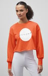Raw Edge Chest Print Sweatshirt