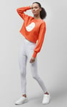 Raw Edge Chest Print Sweatshirt