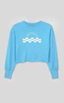Raw Edge Chest Print Sweatshirt