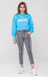 Raw Edge Chest Print Sweatshirt
