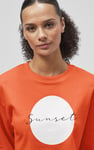 Raw Edge Chest Print Sweatshirt