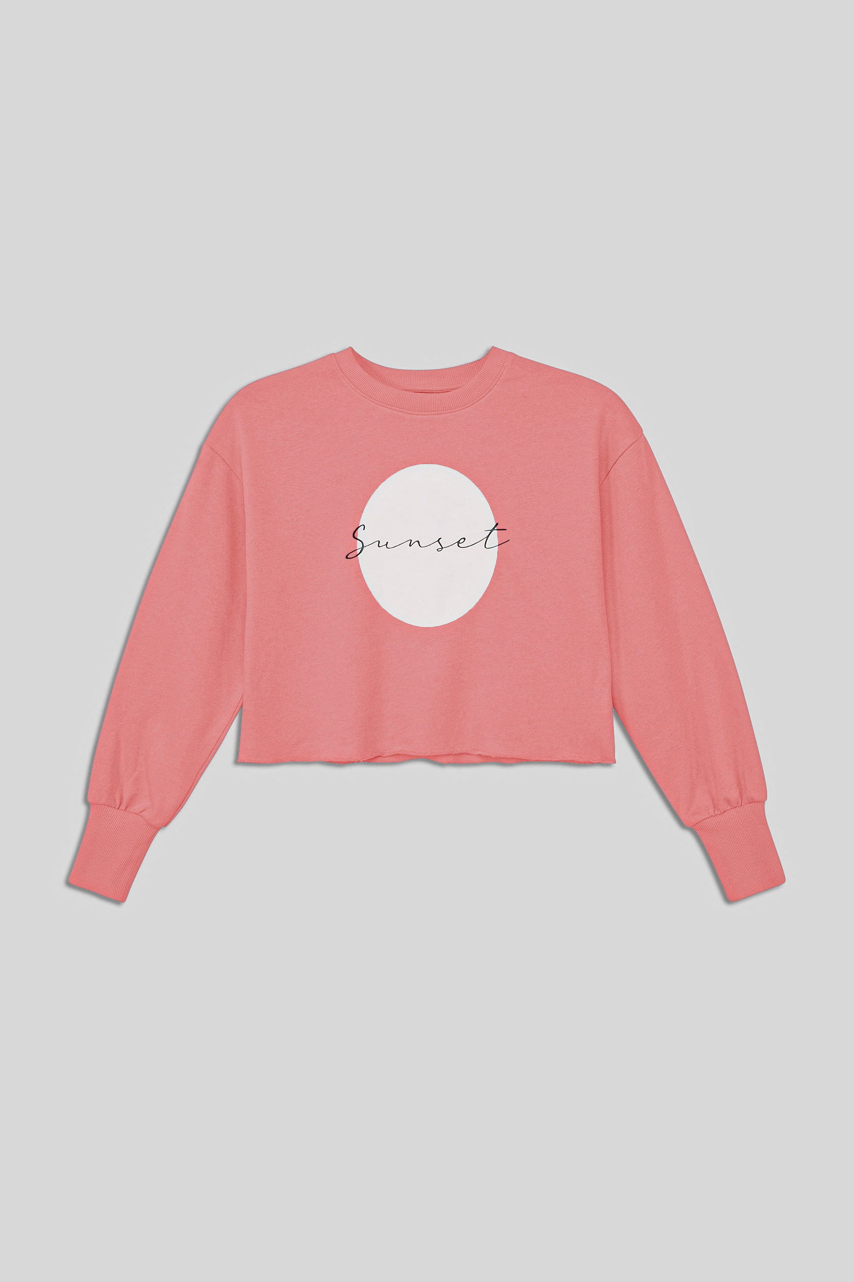 Raw Edge Chest Print Sweatshirt