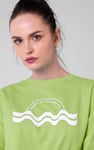 Raw Edge Chest Print Sweatshirt