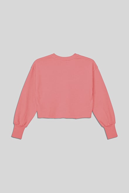 Raw Edge Chest Print Sweatshirt