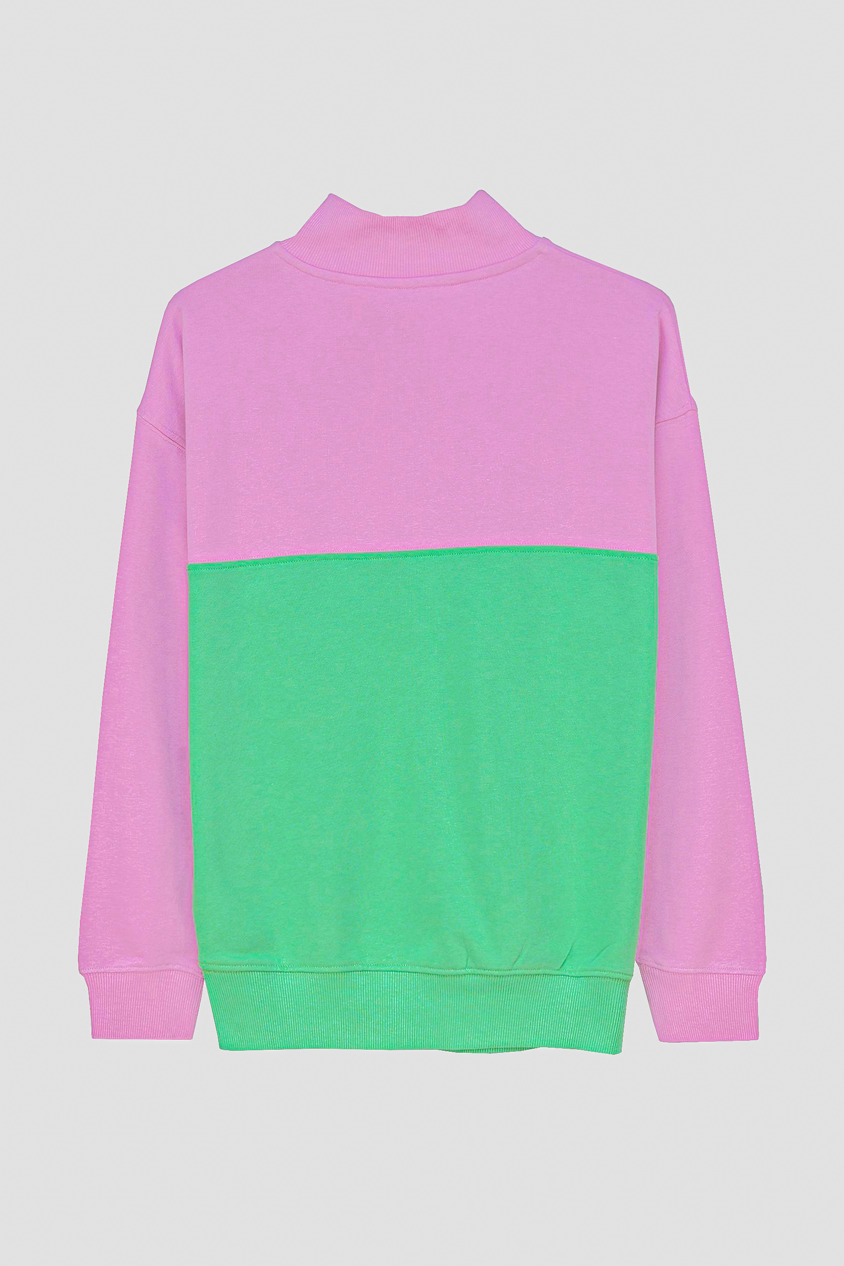 Colour Block LS High Neck Sweatshirt