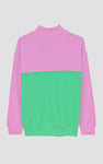Colour Block LS High Neck Sweatshirt