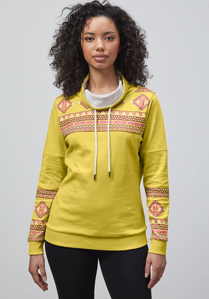Geo Printed High Collar Sweatshirt