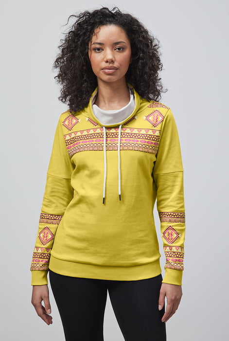 Pink Geo Printed High Collar Sweatshirt
